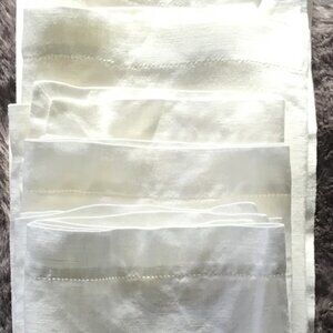 6 Vintage Linen Luncheon Napkins with embroidery